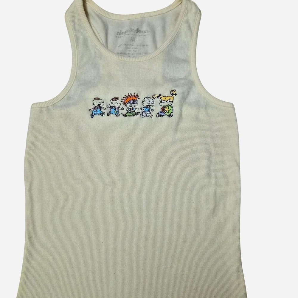 yellow tank top with nickelodeon characters
